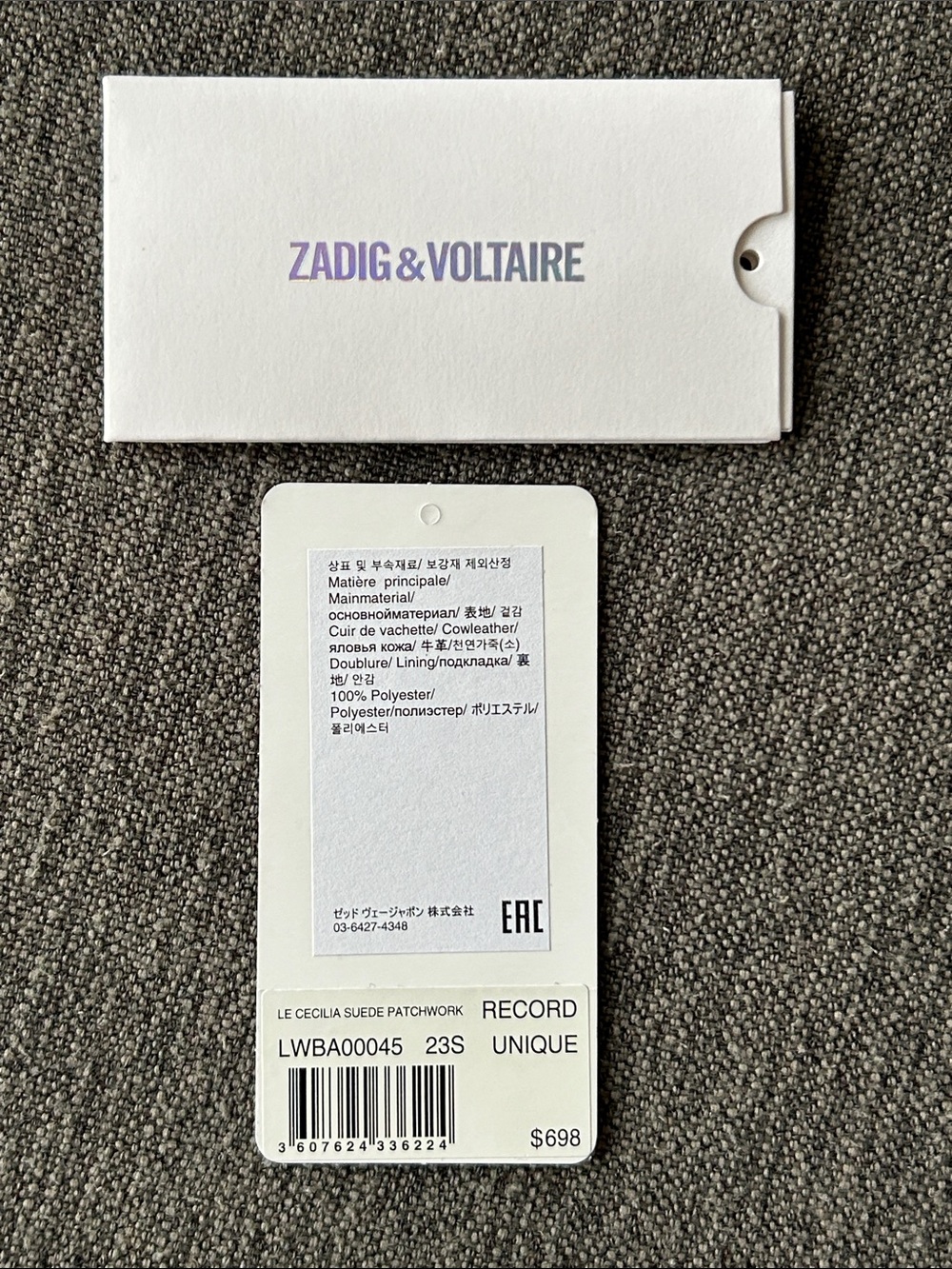 Zadig & Voltaire Le Cecilia Suede Patchwork Bag - Picture 8 of 10